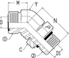 1/2 Male OFS X 1/2 Male O-Ring Boss 45 Deg; - Straight Thread Elbow - Steel