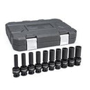 10 Piece 1/2" Drive 6 Point Deep Universal Impact Metric Socket Set