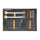 21 Piece 72-Tooth 12 Point SAE Standard and Stubby Combination Ratcheting Wrench Set with Foam Storage Tray