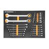 21 Piece 72-Tooth 12 Point SAE Standard and Stubby Combination Ratcheting Wrench Set with Foam Storage Tray