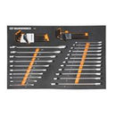 44 Piece 90T SAE/Metric Combination Ratcheting Wrench & Long Arm Hex Key Set with Foam Storage Tray