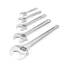 5 Piece Adjustable Wrench Set 6", 8", 10", 12", & 15"