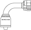 ORFS FEMALE 90 DEGREE BEND LD WITH 1-7/16 INCH THREAD FOR 1 INCH HOSE