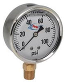 100 PSI LIQUID FILLED ALL STAINLESS GAUGE 2-1/2" DIAMETER