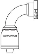 CODE 61 FLANGE 90 DEGREE BEND WITH 3/4 INCH THREAD FOR 1 INCH HOSE