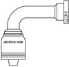 CODE 61 FLANGE 90 DEGREE LNG BEND WITH 1 INCH THREAD FOR 1 INCH HOSE