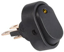 OVAL ROCKER WITH AMBER LED 16A 12V