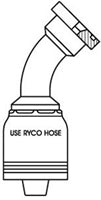 CODE 62 FLANGE 45 DEGREE BEND WITH 1 INCH THREAD FOR 3/4 INCH HOSE