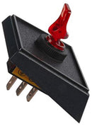 ILLUMINATED RED TOGGLE ON PANEL