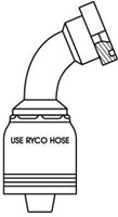 CODE 62C FLANGE 67.5 DEGREE BEND WITH 3/4 INCH THREAD FOR 3/4 INCH HOSE