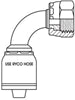 ORFS FEMALE 90 DEGREE SHORT BEND WITH 1-7/16 INCH THREAD FOR 1 INCH HOSE