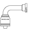 CODE 61 FLANGE 90 SPL BEND WITH 3/4 INCH THREAD FOR 3/4 INCH HOSE