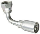 FEMALE SWIVEL 90 DEGREE BEND 5/8" HOSE X 1-1/4" DIN HEAVY 24 DEGREE SEAT