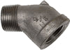 3/4 INCH X 3/4 INCH MNPT X FNPT BLACK IRON STREET ELBOW - 45