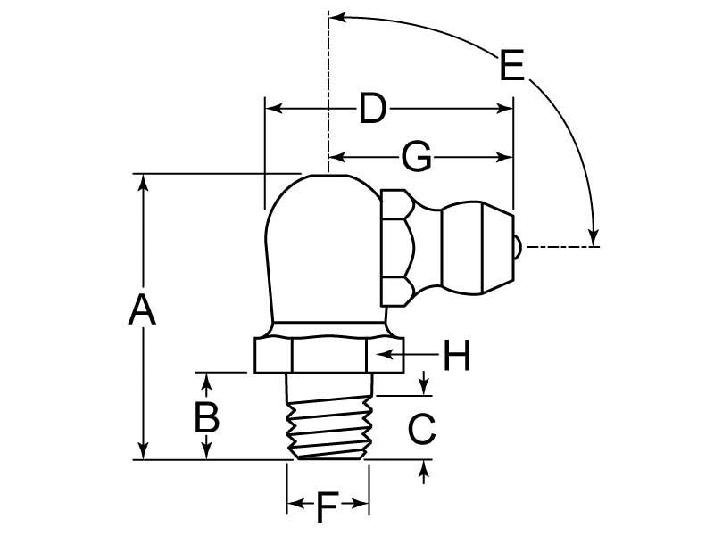 6MM METRIC 90° GREASE ZERK - BAG 10
