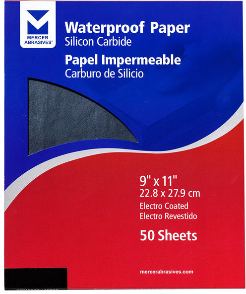 WATERPROOF SANDPAPER SHEET 9" X 11" - 220 GRIT