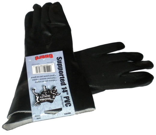 PVC BLACK CHEM.GLOVE SANDFINISHED