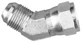 3/8 MALE JIC X 3/8 FEMALE JIC SWIVEL 45 DEG; - SWIVEL NUT ELBOW - STEEL