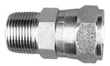 1/2 MALE PIPE X 1/2 FEMALE JIC SWIVEL - SWIVEL NUT MALE ADAPTOR - STEEL