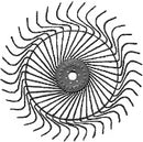 BLACK 55 INCH RAKE WHEEL, RIGHT HAND, 7MM TINE