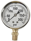 300 PSI LIQUID FILLED  / STAINLESS GAUGE - 2-1/2" DIAMETER