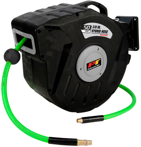 AUTO REWIND HOSE REEL WITH 50 FT. HYBRID AIR HOSE