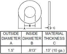 7/8 INCH SPINDLE WASHER FOR 630S AND 64821 TRANSPORT SPINDLES