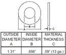SPINDLE WASHER 1.31 ODX.656 ID