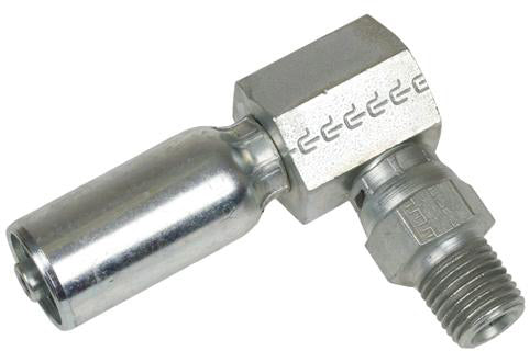 1/4 INCH HOSE X 1/4 INCH - 18 NPT MALE ELBOW - 90 SWIVEL