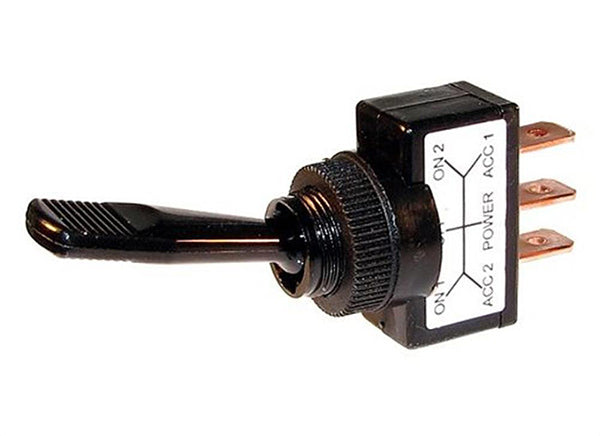 BLACK TOGGLE SWITCH SPDT 20A 12V