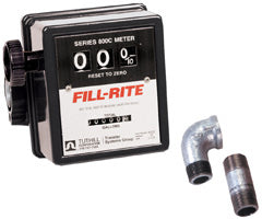 MECHANICAL FUEL METER - 3 WHEEL - 3/4" NPT  KIT INCLUDES FITTINGS